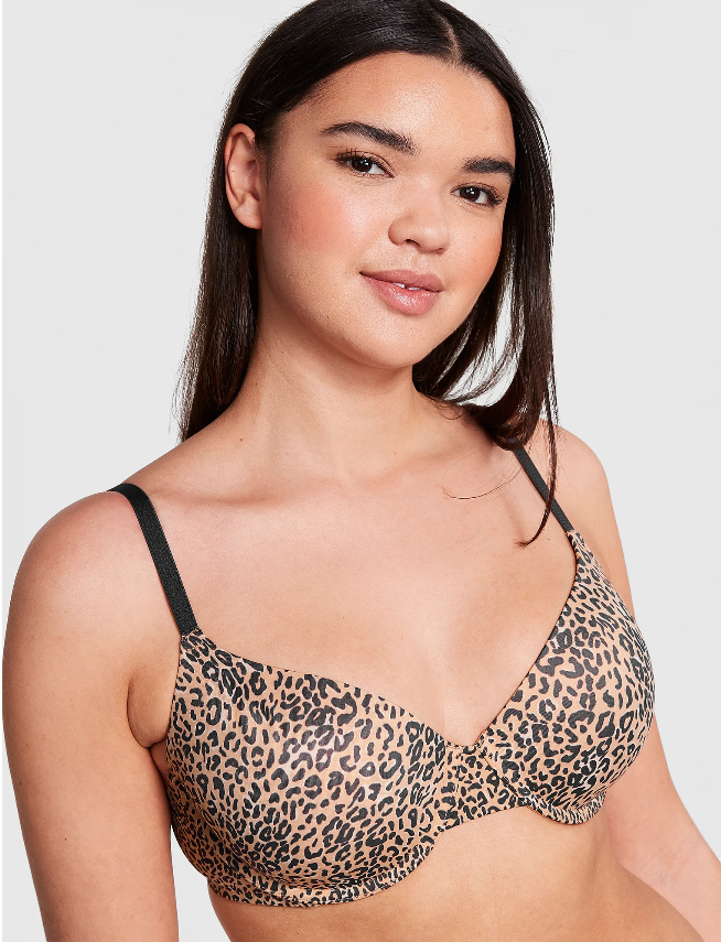 Brasier pink cobertura completa leopardo 36D